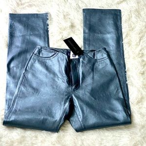 Gap, Metallic Blue Leather Pants, NWT